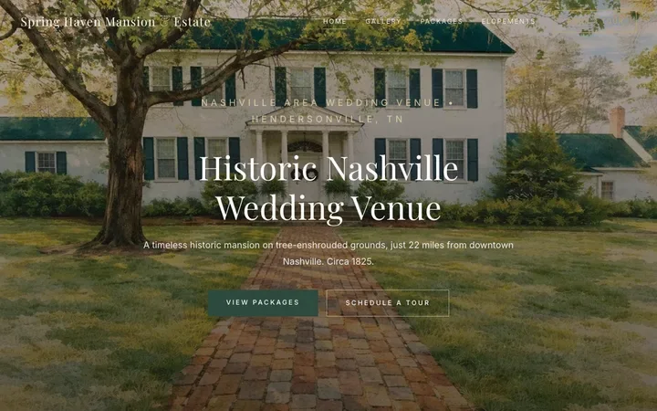 The home page of Spring Haven Mansion at springhavenmansion.com
